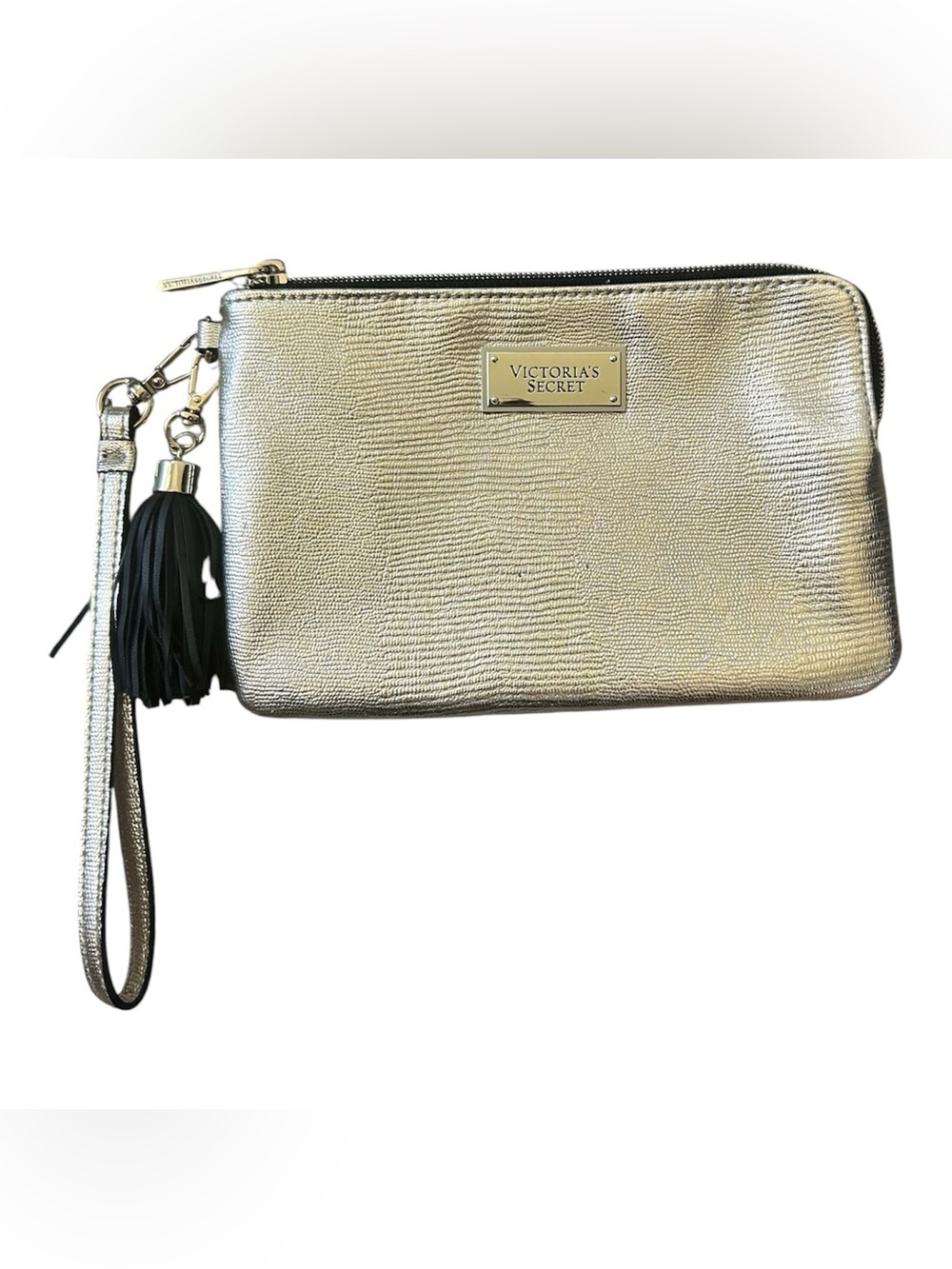Victoria’s Secret Gold Metallic Mini Wristlet with Tassle Like Nee
